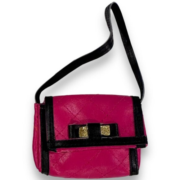 Our Generation Doll Purse Black Pink Quilted Bag Fits American Girl Dolls - Picture 1 of 8
